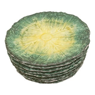 Este for Tiffany Painted Cabbage Plates Set of 8 For Sale