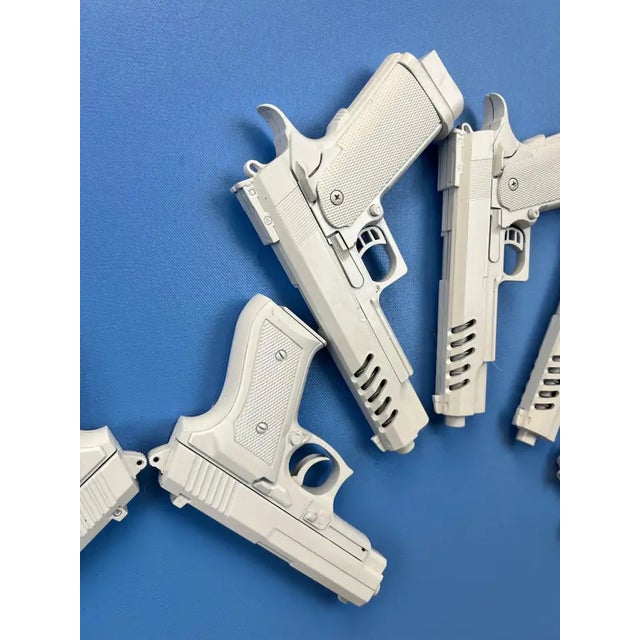 Blue Charles Gitnick Heart of Guns Blue Conceptual Mixed Media 2024 For Sale - Image 8 of 17