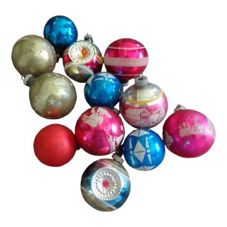 Set of 12 Vintage 1950s Christmas Orbs For Sale