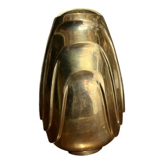 1970s Small Brass Abstract Style Vase For Sale