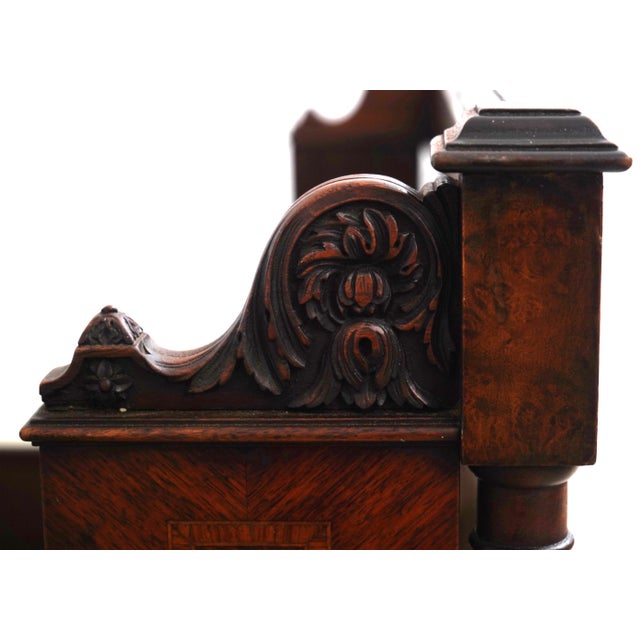 Pair of Inlaid Neoclassical Mahogany Single Beds For Sale - Image 10 of 17
