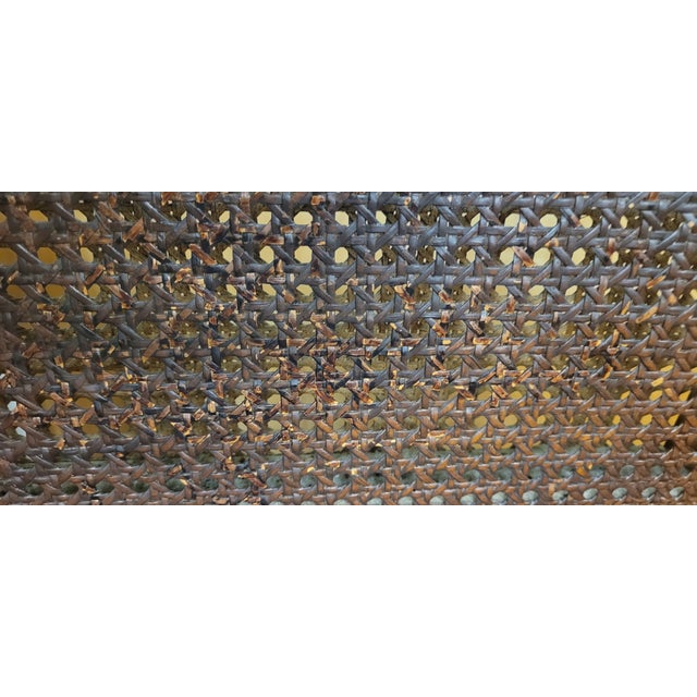 1900 - 1909 Antique Georgian Style Cane Window Bench For Sale - Image 5 of 13
