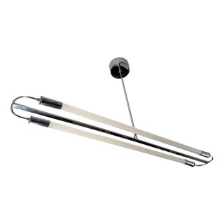 Streamline Modern Ceiling Lamp in Chrome with Neon Tubes, Germany, 1935 For Sale