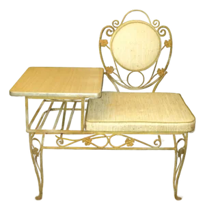Antique Vintage Telephone Gossip Metal Ornate Bench
