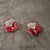 1970s Costume Jewelry Brilliant Red Clip-on Earrings by Valentino For Sale - Image 12 of 12