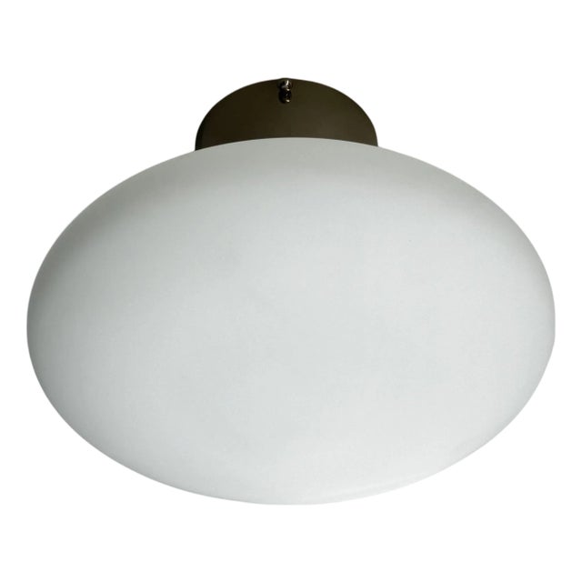 21st Century Polished Nickel and Matte White Uno Flush Mount by Fabio LTD For Sale