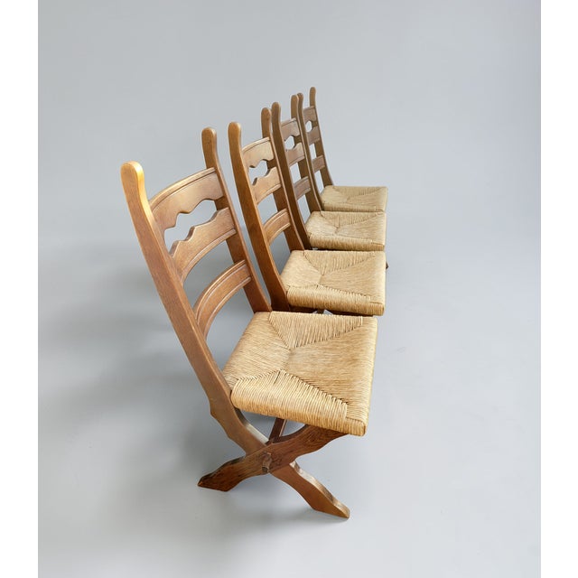 Vintage Scandinavian Brutalist Scissor Dining Chairs in Pine, 1960s, Set of 4 For Sale - Image 10 of 18
