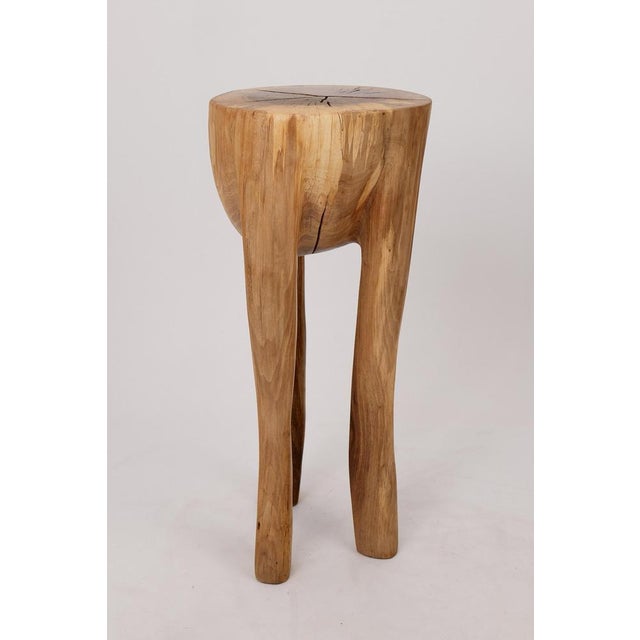 Walnut Wood Sculptural Side Table by Logniture For Sale - Image 6 of 18