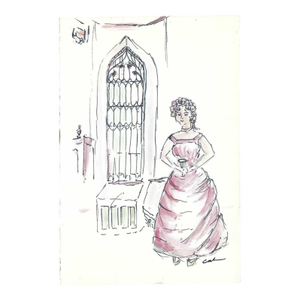 Myriam Cahn Lady and Gothic Window Painting