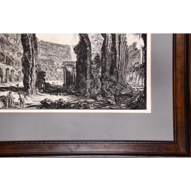 Traditional The Roman Colosseum: A Framed 18th Century Etching of the Interior by Giovanni Piranesi, 1766 For Sale - Image 3 of 11