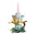 Vintage Majolica Style Ceramic Flower Candlestick Holder For Sale