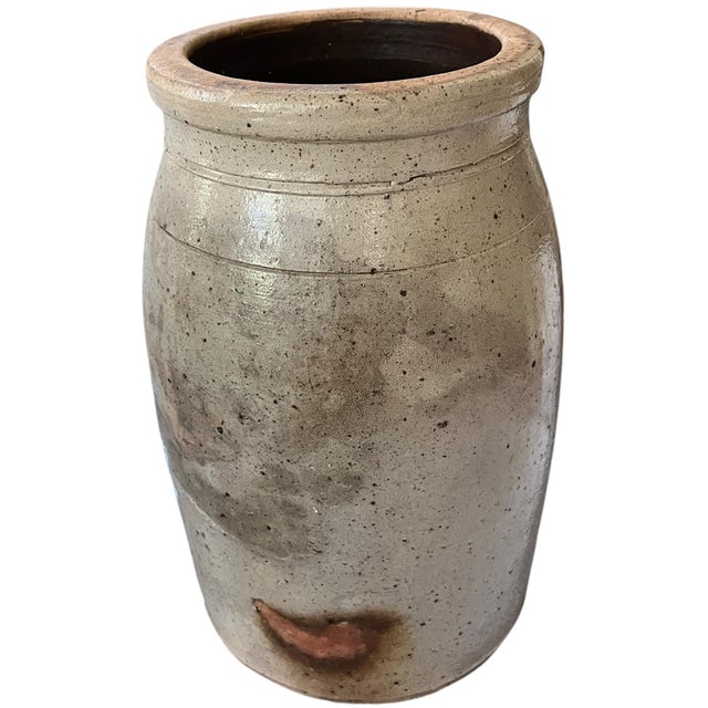 Ceramic Antique 2 Gallon Salt-Glazed Stoneware Crock With Cobalt Decoration, Attributed to David Parr, c.1860–1875 For Sale - Image 7 of 9