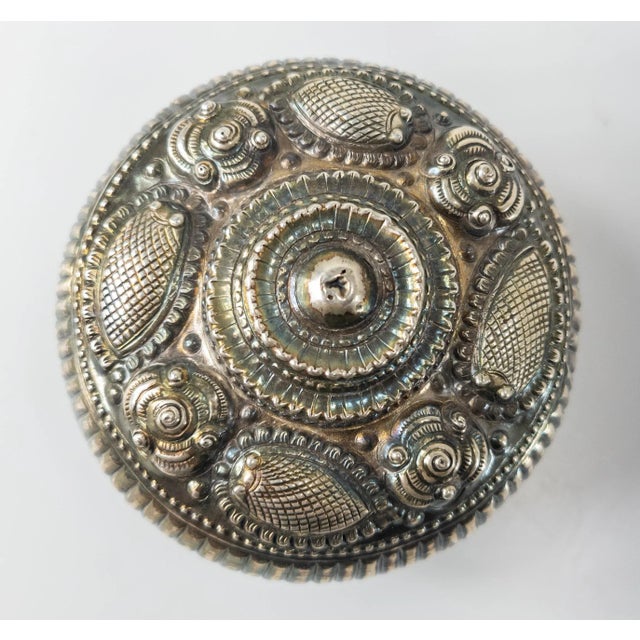 Early 20th Century Early 20th Century South East Asian Repousse Silver Betel Box For Sale - Image 5 of 9