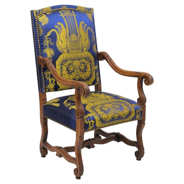 19th-Century Neoclassical French Walnut Armchair For Sale - Image 6 of 6