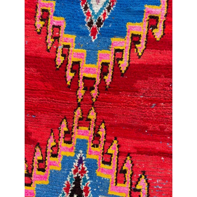 Moroccan Vintage Red Traditional Boucherouite Berber Moroccan Runner Rug For Sale - Image 3 of 10