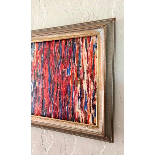 Mid 20th Century Original Mid-Century Modern Abstract Oil Painting, Framed For Sale In Palm Springs - Image 6 of 13