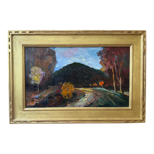 Foothills of the Carpathian Mountains, Oil on Board by Joseph Puchinskiy