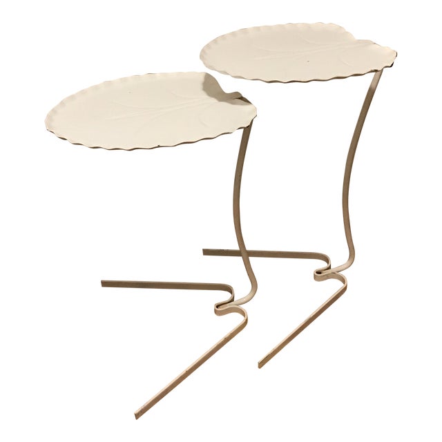 1970s Hollywood Regency Salterini Lily Pad Nesting Iron Side Tables A Pair Chairish