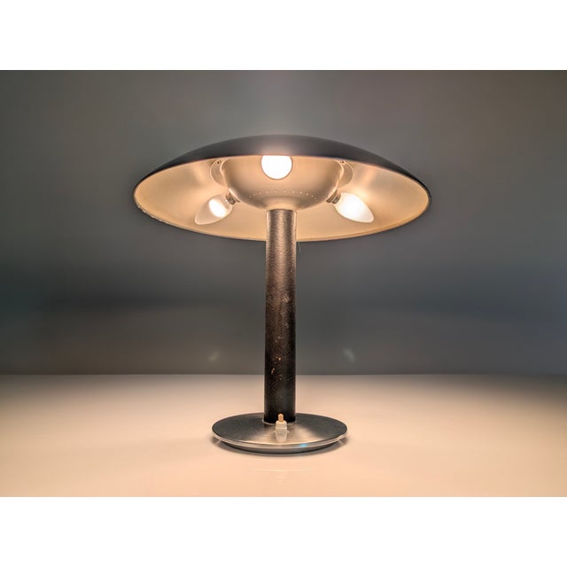 1960s Leather Table Lamp by Metalarte, 1962 For Sale - Image 5 of 13