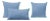 Orange + Blue Outdoor Throw Pillows - Set of 3 For Sale