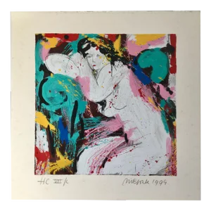 1994 Screenprint “Melancholy” by Dutch Artist Nic Jonk - Edition #4 of 50 -
