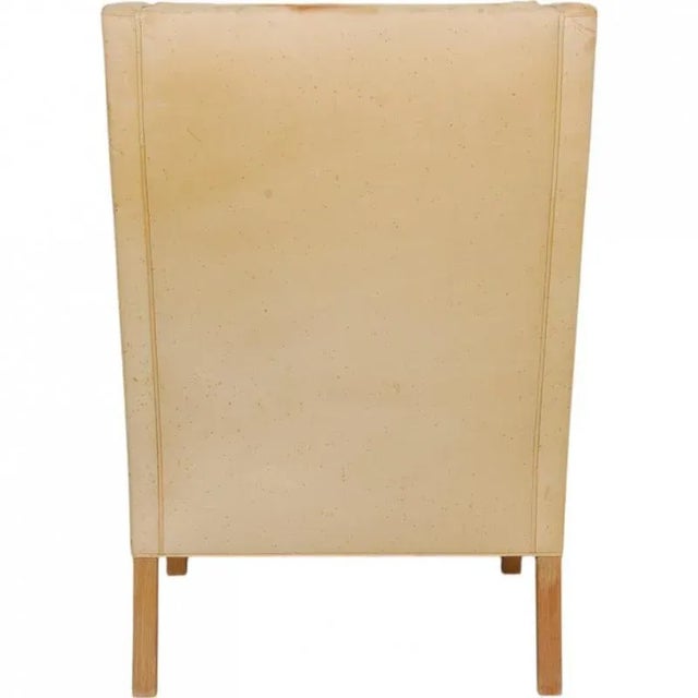 2204 Wing Chair in Natural Leather by Børge Mogensen, 2000s For Sale - Image 3 of 18