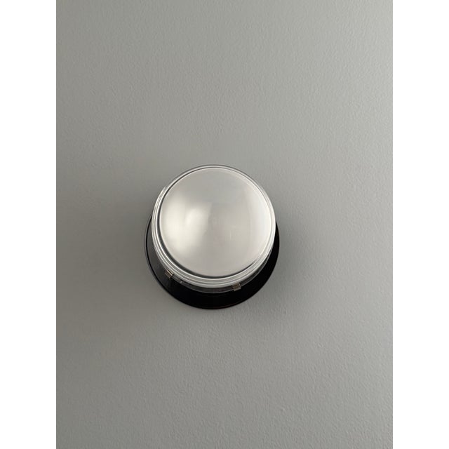 Pair of Joe Colombo Black 'Fresnel' Glass and Metal Indoor/Outdoor Wall Lamps for Oluce For Sale - Image 9 of 13