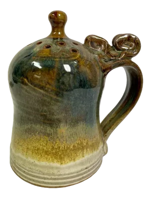 John Glick Ceramic Cheese Shaker Service Piece Stamped Plum Tree Pottery