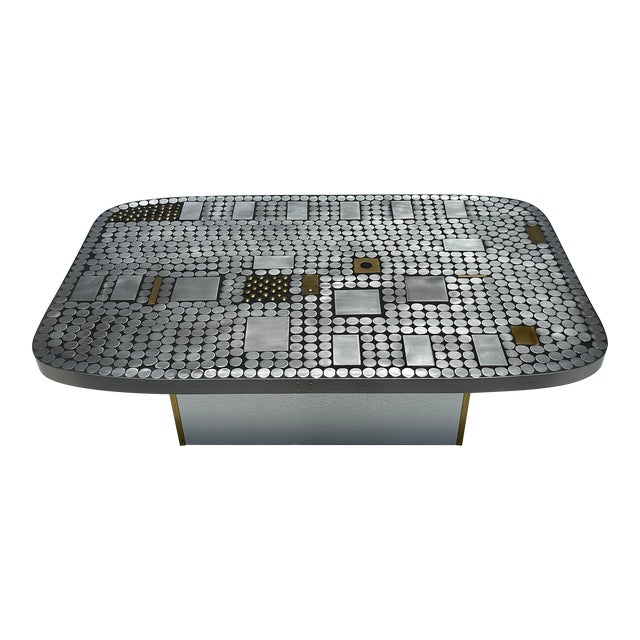1970s Aluminum Mosaic Coffee Table by Raf Verjans For Sale