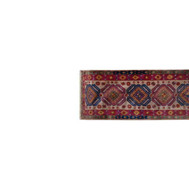 1970s Vintage Caucasian Pattern Rug 2'3'' X 10'9'' For Sale - Image 4 of 12