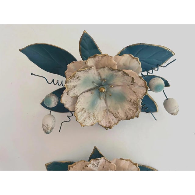 Green Pair Tole Magnolias For Sale - Image 8 of 12