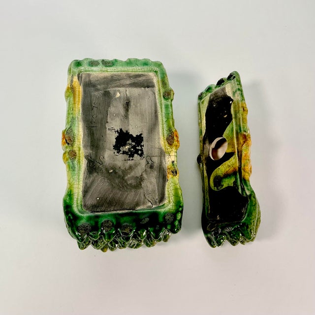 1940s Vintage Majolica French Hollywood Regency Trompe L’Oeil Asparagus Box. For Sale - Image 15 of 15