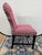Set of 4 Custom Upholstered Burgundy Geometric Velvet Dining Chairs For Sale In New York - Image 6 of 8