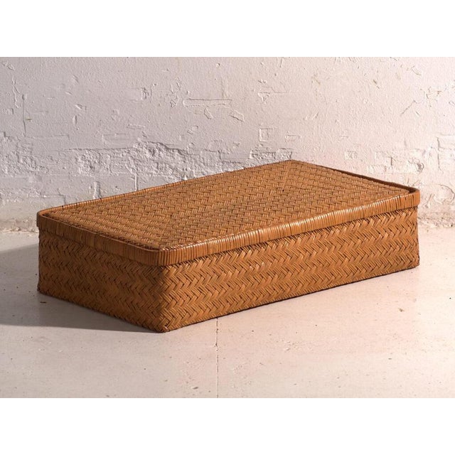 Antique Japanese Box in Woven Bamboo, Japan, 1950 For Sale - Image 11 of 11