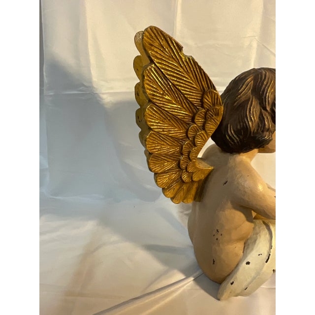 Antique Composition Angel Statue For Sale - Image 10 of 12