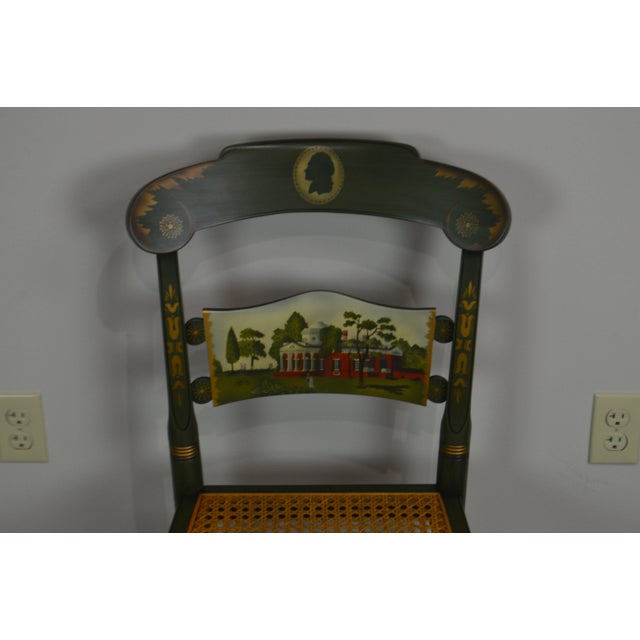 Traditional Hitchcock Thomas Jefferson Monticello Limited Edition Painted Pair Chairs (A) For Sale - Image 3 of 11