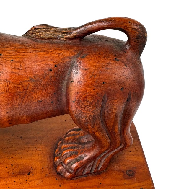 Late 19th Century Hand-Carved Wood Lion Sculpture For Sale - Image 15 of 18
