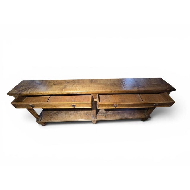 Antique French Walnut Store Counter, 1800 For Sale - Image 11 of 14