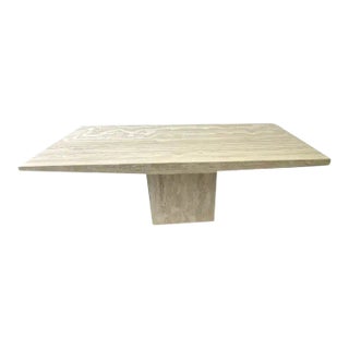 Mid 20th Century Italian Modern Sculptural Travertine Dining Table For Sale