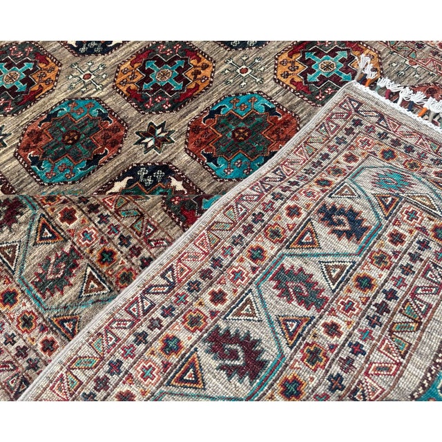 Vintage Caucasian Kazak Wool Rug With Repeating Medallions – 168x231 Cm For Sale - Image 18 of 18