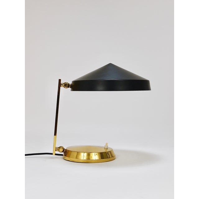 Mid-Century Black Brass Table or Desk Lamp, Austria, 1960s For Sale - Image 4 of 18