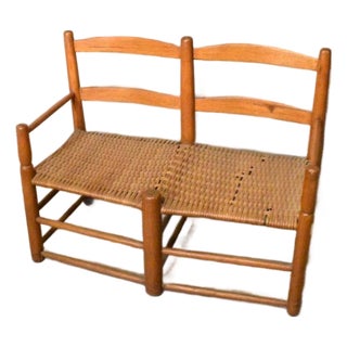 Early 19th Century Ladderback Form Wagon Seat With Arms For Sale