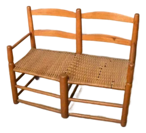 Early 19th Century Ladderback Form Wagon Seat With Arms