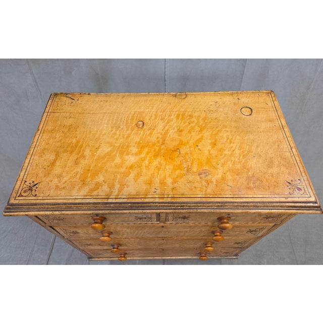 Late 19th Century Antique Late 19th Century English Pine Faux Bois Maple Chest of Drawers For Sale - Image 5 of 14