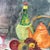 Traditional Vintage Original French Country Still Life Watercolor Fruit Wine Copper Pot For Sale - Image 3 of 9