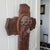Antique Art Deco Hand Carved Oak Crucifix Face of Jesus Wall Cross 25" Tall For Sale - Image 10 of 18