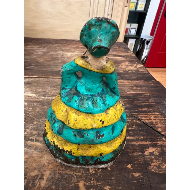 Art Deco 1920s Antique Hubley Cast Iron "Little Colonial Lady" Doorstop For Sale - Image 3 of 3