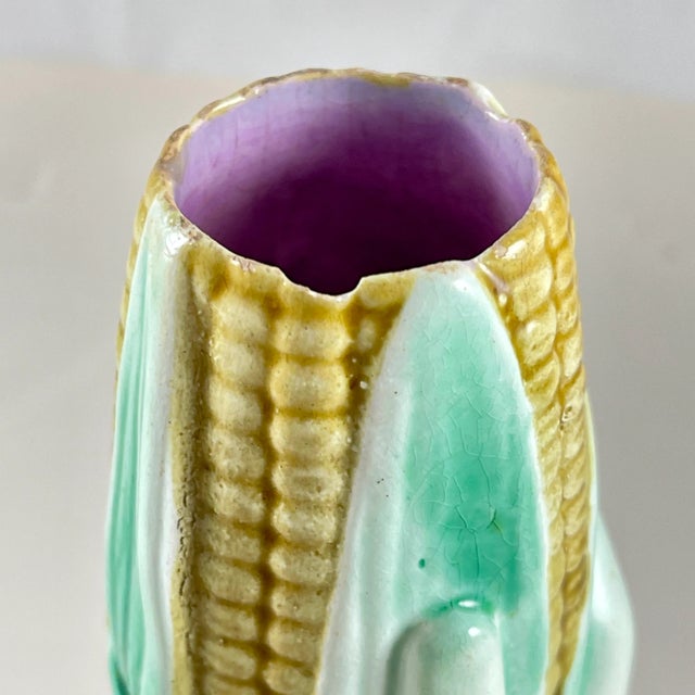 Wardle English Majolica Glazed Hand Holding Corn Spill or Posy Vase For Sale - Image 12 of 12