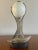 Hollywood Regency Vintage Chapman Ostrich Egg Brass Feather Lamp For Sale - Image 3 of 9
