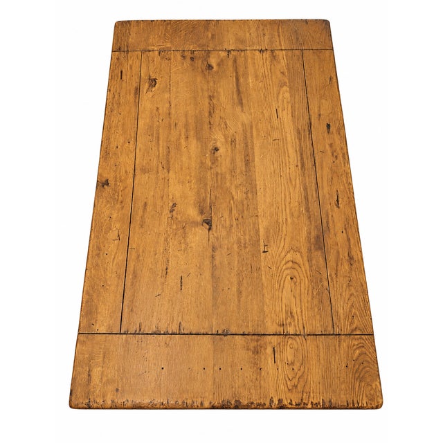 Brown Antique French Oak Farmhouse Dining Table, 1900 For Sale - Image 8 of 11